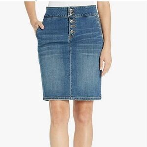 Prana Aubrey Denim Button Fly Skirt